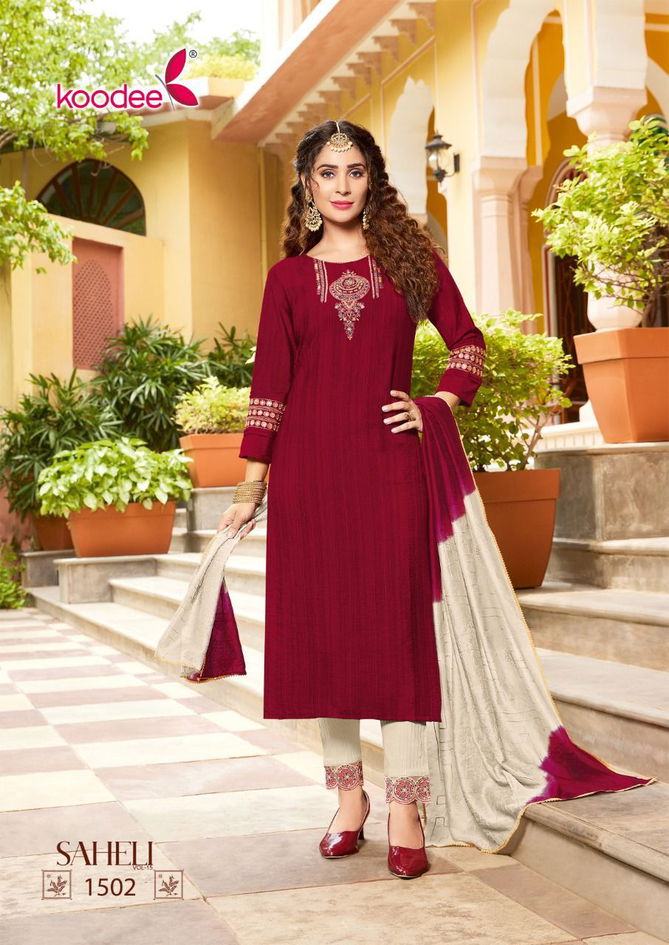 Koodee Saheli 15 Exclusive Wholesale Readymade Salwar Suits 